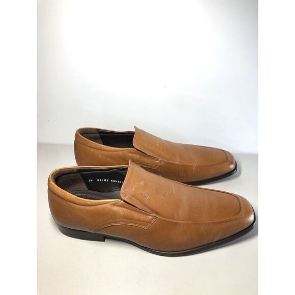 Quirelli Brown Leather Slip On Square Toe Dress Loafers Shoes Men Sz 29/11.5M US - Picture 4 of 16